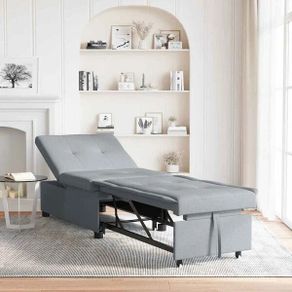 Sofa Bed Light grey 194 x 67 x 37 cm Fabric