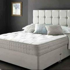 Brand New Stylish single Divan Beds.. Multiple Options Of Headboards. Tufted Memory Foam Mattresses Available. Drawers Storage Available