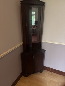 Vintage Mahogany Corner Display Unit