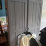 Grey painted wooden wardrobe Image 2