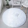 NEW SALE Round Rugs for Bedrooms Fluffy Living Room Circle Area Rug Soft Shaggy Carpet for Kids Room Floor Mat (White, 80cm) Image 4