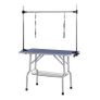Metal Adjustable Dog Grooming Table Rubber Top 2 Safety Slings Mesh Blue Image 5