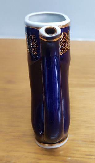 Porcelain Sippy Cup, Cobalt Blue and Gold