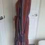 Fransa Rust Stripe Midi Dress Size 8 Boho Autumn Sheer Sleeve Belted Image 3