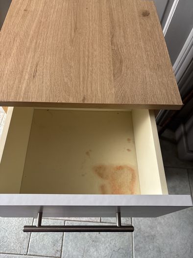 Bed side table and chest of drawers