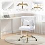 Vanity Chair with Gold Wheels & Bow Pillow, girl's office chair Image 2