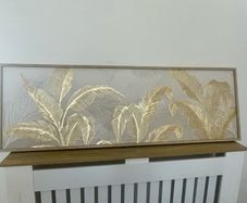 Embellished Gold Leaves Framed Print