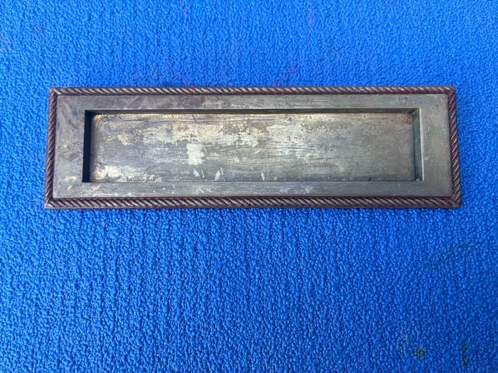 Vintage brass letterbox plate