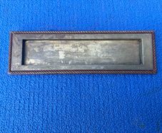 Vintage brass letterbox plate