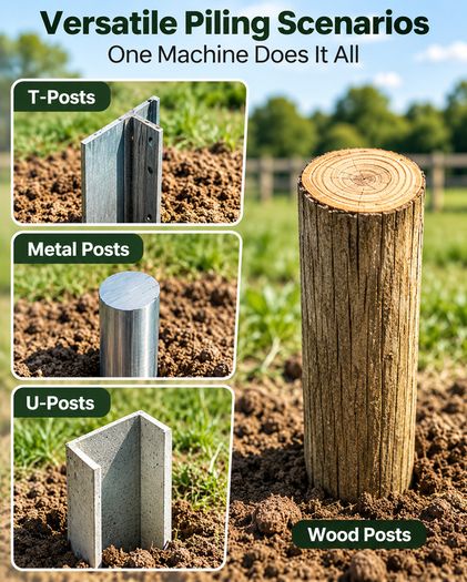 Heavy Duty Fence Post Driver 6.1 Inch Carbon Steel Manual T Post Rammer 9.3kg