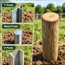 Heavy Duty Fence Post Driver 6.1 Inch Carbon Steel Manual T Post Rammer 9.3kg Image 3