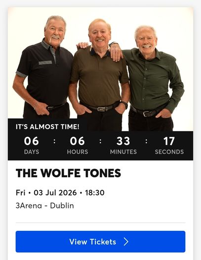 Wolfe Tones Ticket