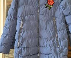 B&Q Girls Purple Puffer Coat - Age 15/16 - Excellent Condition, AV