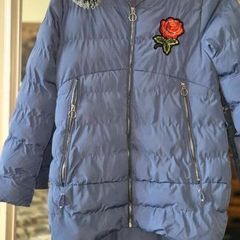 B&Q Girls Purple Puffer Coat - Age 15/16 - Excellent Condition, AV