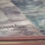 a oil painting picture on board of a harbour sceen by ken donfield Image 2