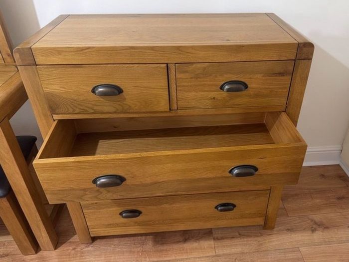 Solid Oak Bedroom Furniture (Double Bed, Mattress, Locker, Dressing table, Chest)