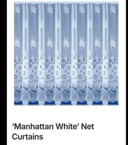 White net curtains x 3