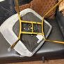 Grey Velvet Accent Swivel Chair with Gold Legs Image 6