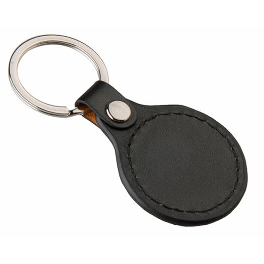 Personalised Round PU and Metal Keyring