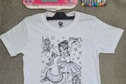 Brand New - Splat Planet Colour-in Unicorn Fairytale T-Shirt - size: 7-8 years