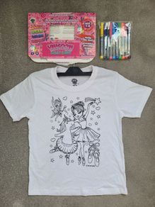 Brand New - Splat Planet Colour-in Unicorn Fairytale T-Shirt - size: 7-8 years