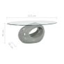 Coffee Table with Oval Glass Top High Gloss Grey Image 5