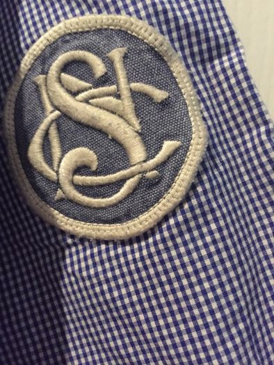 Scotch & Soda Blue Check Shirt with white collar