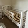 Solid wood White Single Bed FRAME (mattress size 90x190cm) Image 7