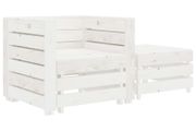 2 Piece Garden Pallet Lounge Set White Wood
