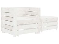 main image for ad 2 Piece Garden Pallet Lounge Set White Wood