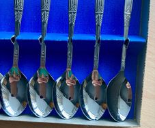 Set of six chrome plated Apostle Spoons