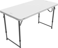 4 x 2 ft (122 x 61 cm) Rectangular Light Commercial Fold-in-Half Folding Table with 3 Adjustable Heights of 24/29/36 inch (FREE POSTAGE)
