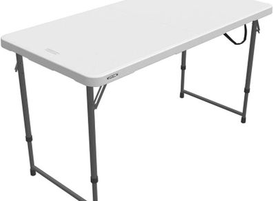 4 x 2 ft (122 x 61 cm) Rectangular Light Commercial Fold-in-Half Folding Table with 3 Adjustable Heights of 24/29/36 inch (FREE POSTAGE)