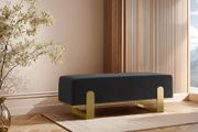 Aria Modern Velvet Bench with Gold Metal Legs Elegant Hallway 100cm