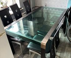 Modern Glass Dining Table + 6 Chairs