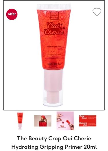 RRP10e The Beauty Crop - Oui Cherrie Primer. 20ml Plastic covered and sealed. 4e each