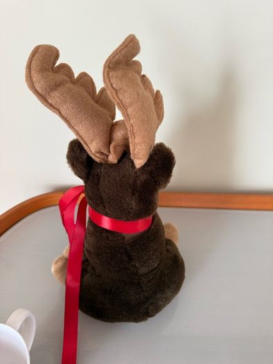 Festive moose soft toy and Santa Express Children's Christmas cup
