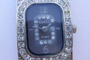 GUCCI Womens Quartz Dress Watch Crystal Encrusted Face And Strap