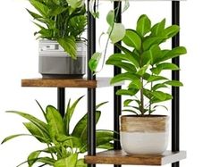 6 Tier Plant Stands Indoor, Corner Shelf Tall Plant Stand for Multiple Indoor Plants, Metal Tiered Display Stand for Living Room Balcony Garden Patio, Brown