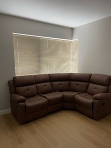 Brand New Brown Fabric Corner Recliner Sofa