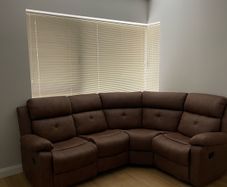Brand New Brown Fabric Corner Recliner Sofa