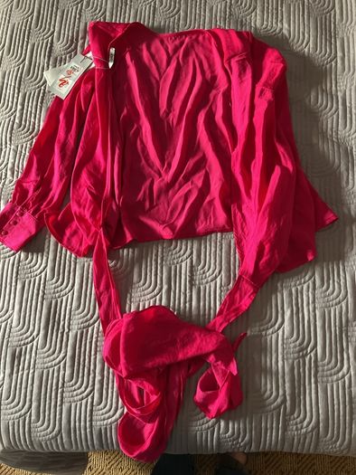Only Beautiful Pink Wrap Blouse Size UK 8