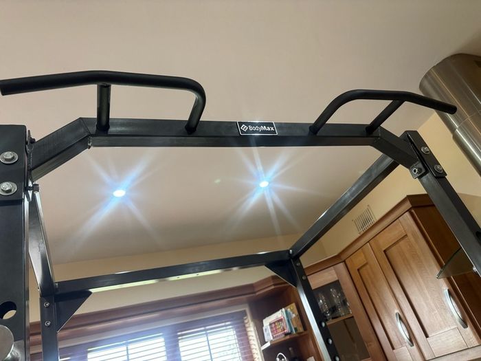 Beautiful Full Gym Weightlifting Set Up, Power Rack, Olympic Bumper Weights, Bench + Dumbbells +more
