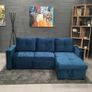 Blue velvet sofa with Storage Free delivery Image 3