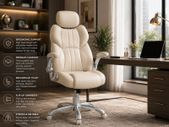 Executive Office Chair with Adjustable Headrest Ergonomic High-Back Desk Chair, 150kg Capacity