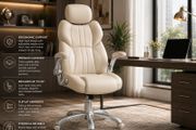 Executive Office Chair with Adjustable Headrest Ergonomic High-Back Desk Chair, 150kg Capacity