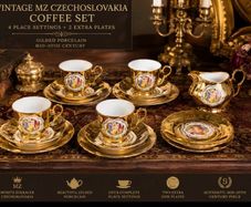 Vintage MZ Czech Gilded Porcelain Coffee Set