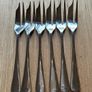 6 Antique Silver Plate Pastry Forks Image 2