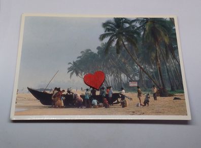 India Postcard : Goan Seaside , Goa , India - 1992