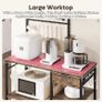 Microwave Oven Rack, 90cm Large Microwave Oven Kitchen Rack with 2 Height-Adjustable and Removable Shelves, High Load-Bearing Design, Drawers, 10 S-Hooks, Kitchen Shelf, Kitchen Storage Image 4
